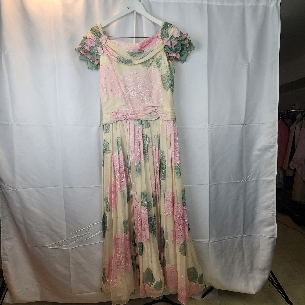 Maggy Reeves couture vintage gown size L(estimated)
